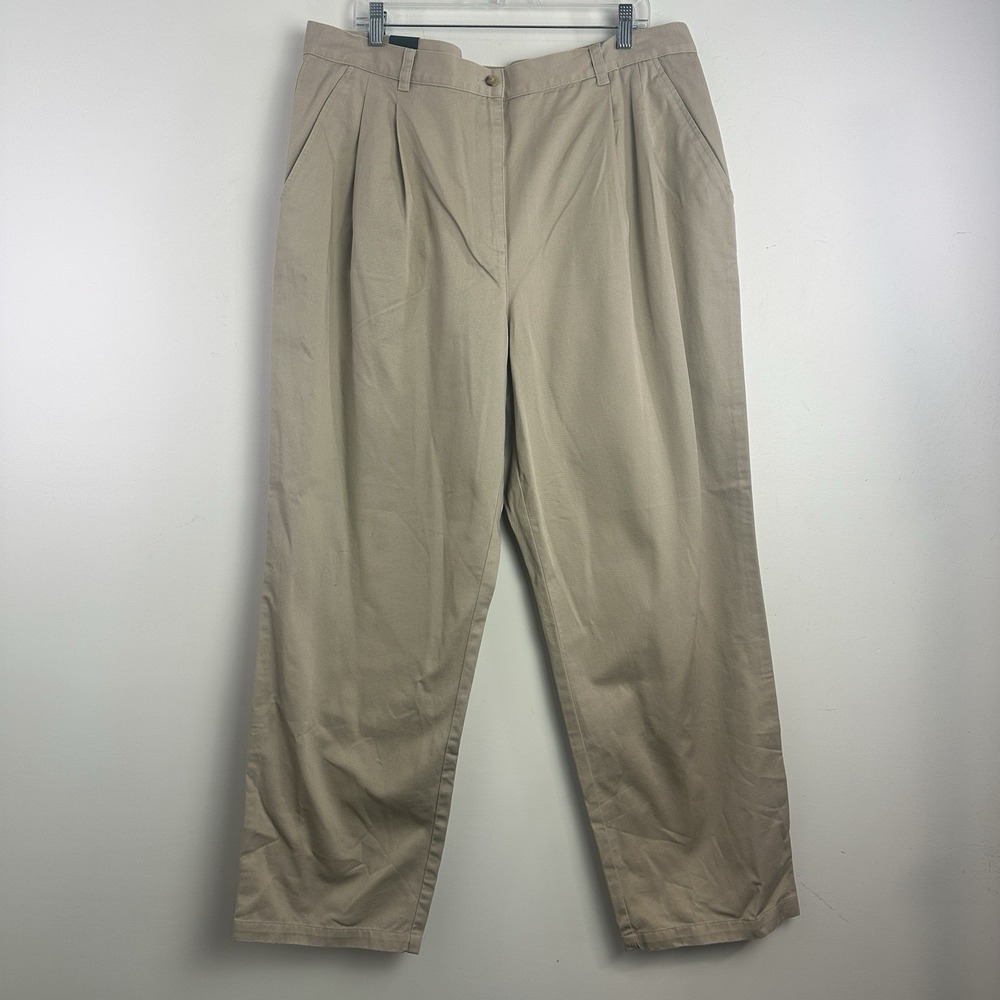 Lauren Ralph Lauren LRL Women's Khaki Straight Leg‎ Pants Size 20W Preppy NWT